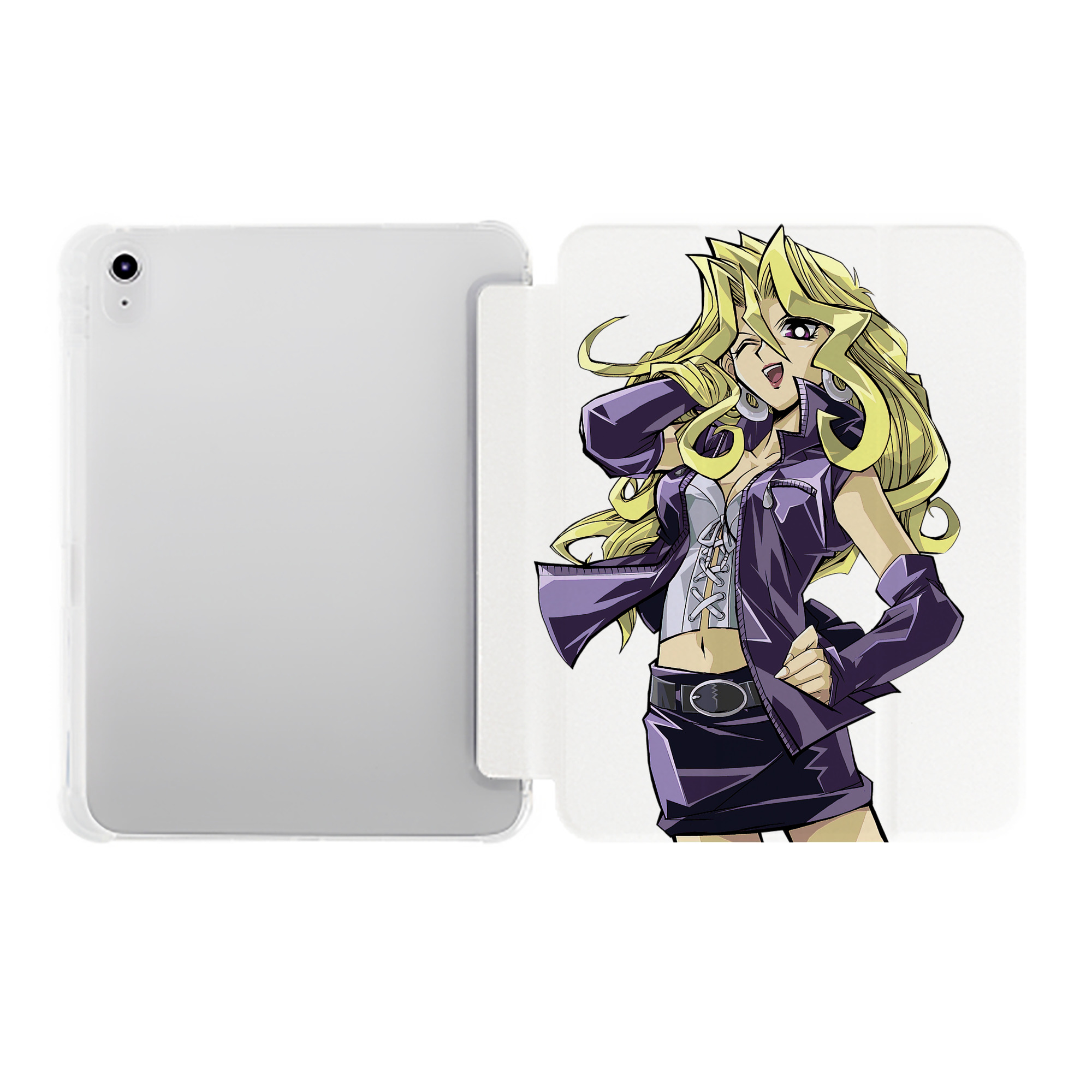 （画像用） 遊☆戯☆王 Yu-Gi-Oh! IPad ケース ペン収納付き 三つ折りスタンド PUレザー×シリコン 対応機種9.5/10.5/10.9インチ